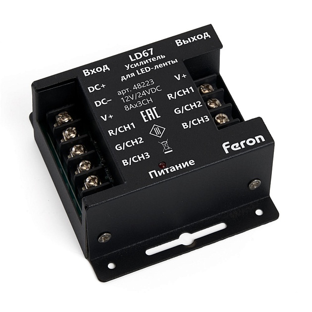 Усилитель для светодиодной ленты Feron RGB 24А12-24V LD67 48223 Фото № 1