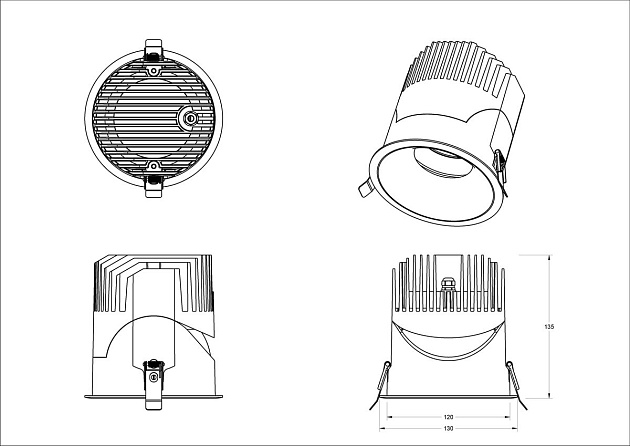 Встраиваемый светодиодный светильник Fiberli 1005E65, 30Вт 12130606 Фото № 2