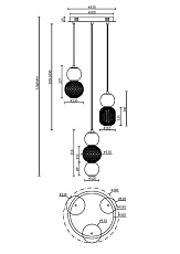 Подвесная светодиодная люстра Maytoni Drop MOD273PL-L33G3K 1