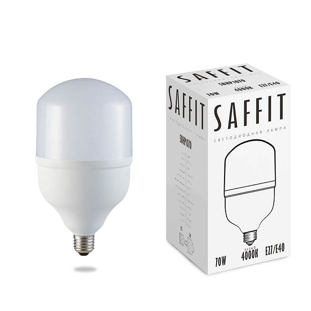Лампа светодиодная Saffit E27-E40 70W 4000K Цилиндр Матовая SBHP1070 55098 фото 