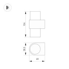 Настенный светодиодный светильник Arlight SP-Spicy-Wall-Mini-Twin-S104x39-2x3W Day4000 035543 1