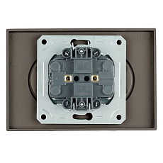 Розетка 2-местная с защитной шторкой, Stekker, б/з, 250В, 16А Эмили, RST10-5116-09, антрацит, soft touch 49929 2