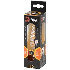 Лампа светодиодная филаментная ЭРА E14 5W 2700K золотая F-LED BTW-5W-827-E14 gold Б0027941 2
