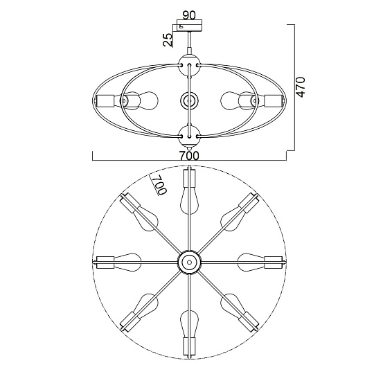 Потолочный светильник Vele Luce Crea VL6522L08 Фото № 5