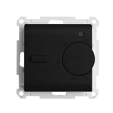 Терморегулятор механический для теплого пола (механизм), Stekker GLS00-7117-05, 250В, 3500Вт, серия Катрин, черный 49741