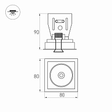 Встраиваемый светодиодный светильник Arlight CL-Simple-S80x80-9W Warm3000 026874 1