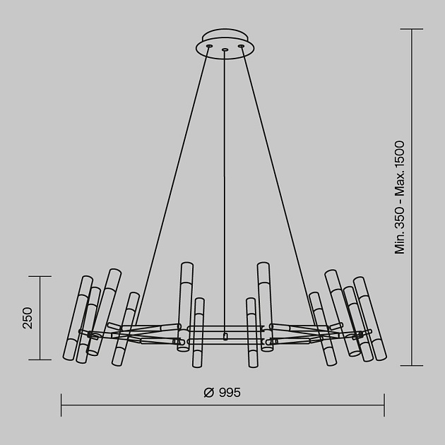 Подвесная люстра Maytoni Vigo MOD031PL-24B Фото № 2