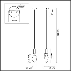 Подвесной светодиодный светильник Odeon Light Midcent Lia 6695/5L 1