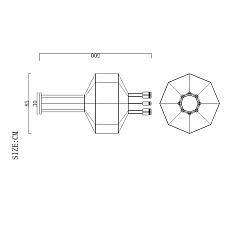 Подвесной светильник Imperium Loft Via Wireflow Polyhedral 0301 Octagonal D55 377876-22 5