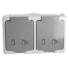 Розетка 2-местная с крышкой Stekker Велена PST16-22-54 49730 1