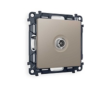 Комплект механизма TV розетки проходной AMBRELLA VOLT ALFA Серо-бежевый матовый 5-1000 MHz 4dB QUANT (AP3730, VM211) MA373030