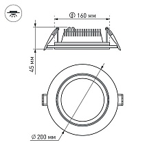 Встраиваемый светодиодный светильник Arlight LT-R200WH 16W Day White 120deg 016575 2