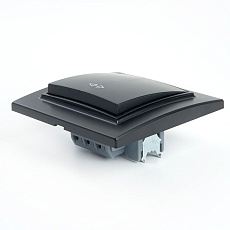 Переключатель одноклавишный перекрестный Stekker Эрна черный PSW10-9009-03 39927 5