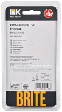 Рамка 2-постовая IEK Brite РУ-2-2-БрД дымчатая BR-M22-G-K30 2