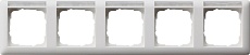 Рамка 5-постовая Gira Standard 55 с полем для надписи чисто-белый шелковисто-матовый 109527