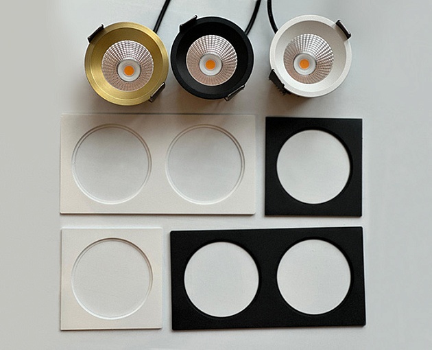 Встраиваемый светодиодный светильник Italline IT08-8035 black 3000K Фото № 3