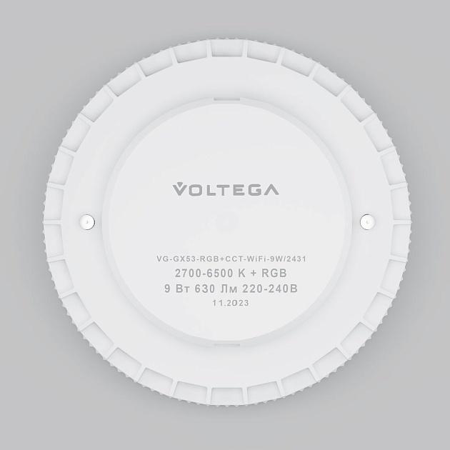 Лампа светодиодная Voltega Wi-Fi GX53 9W 2700K-6500K MIX-RGB белая 2431 Фото № 4