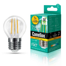 Лампа светодиодная Camelion E27 7W 3000K LED7-G45-FL/830/E27 13457