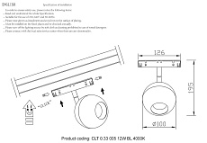 Трековый светодиодный светильник для магнитного шинопровода Crystal Lux Space CLT 0.33 005 12W BL 4000K 1