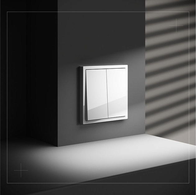 Выключатель встраиваемый Voltum S70 двухклавишный 10А, (белый глянцевый) VLS020101 изображение 5 Выключатель встраиваемый Voltum S70 двухклавишный 10А, (белый глянцевый) VLS020101 Фото № 5