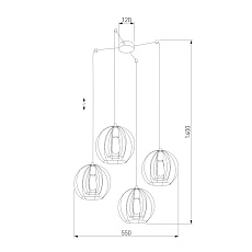 Подвесная люстра TK Lighting 6598 Jaula 1