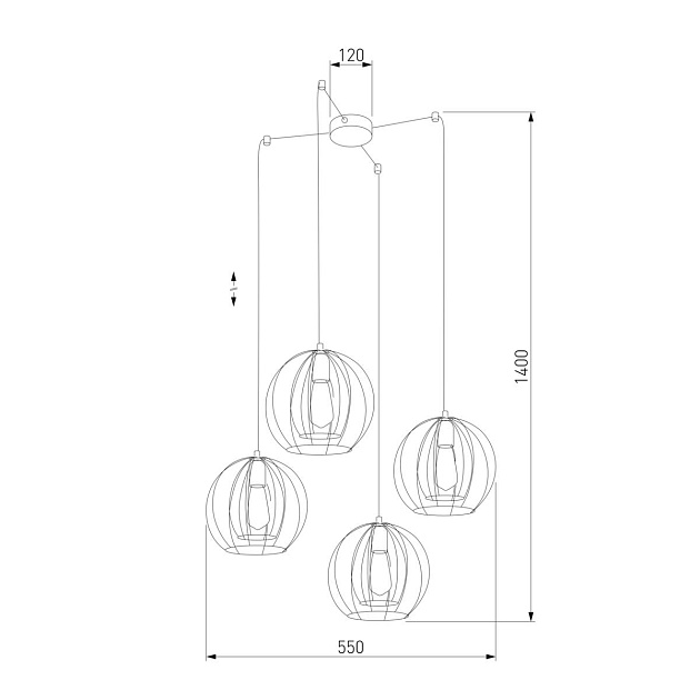 Подвесная люстра TK Lighting 6598 Jaula фото 2