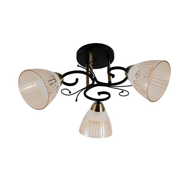 Потолочная люстра ЭкономСвет 12262/3BK+AB TEA+WT Фото № 1