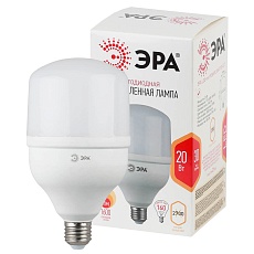 Лампа светодиодная ЭРА E27 20W 2700K матовая LED POWER T80-20W-2700-E27 Б0027000 2