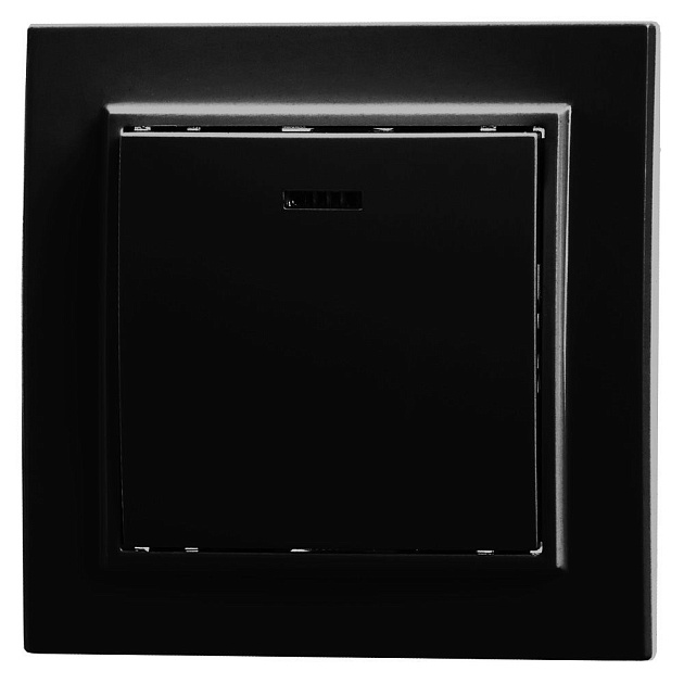 Выключатель одноклавишный Stekker Эрна с подсветкой черный PSW10-9001-03 39470 фото 