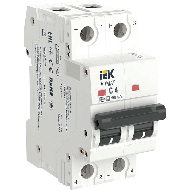 ARMAT Автоматический выключатель M06N-DC 2P C 4А IEK AR-M06N-2-C004DC Фото № 1