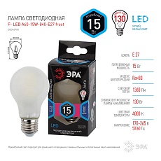 Лампа светодиодная филаментная ЭРА E27 15W 4000K матовая F-LED A60-15W-840-E27 frost Б0046984 3