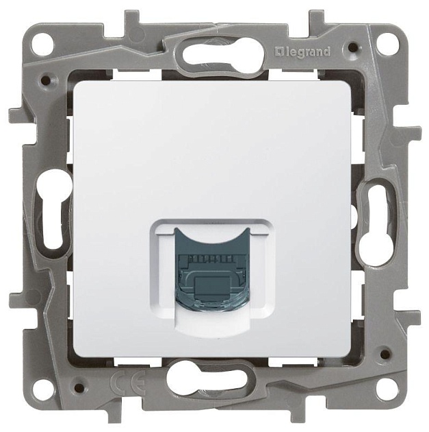 Розетка компьютерная RJ45 Legrand Etika 5 кат UTP белая 672241 Фото № 1