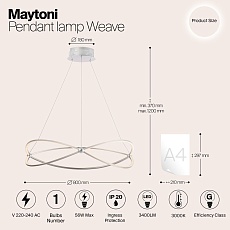 Подвесной светодиодный светильник Maytoni Weave MOD062PL-L56CH3K 1