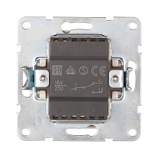 Переключатель LK Studio 1-кл., на 2 направления (схема 6) 16 A, 250 B (серебристый металлик) LK60 860303-1 1