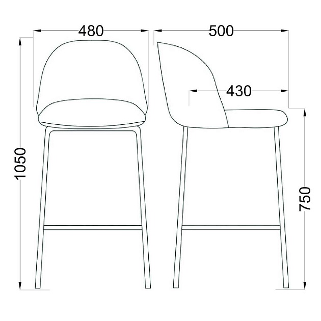 Барный стул AksHome Icon зеленый, велюр 63358 Фото № 2