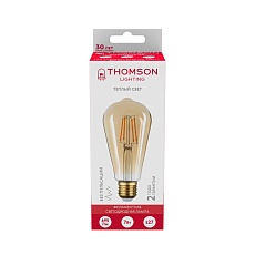 Лампа светодиодная филаментная Thomson E27 7W 2400K прямосторонняя трубчатая прозрачная TH-B2129 2