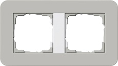 Рамка 2-постовая Gira E3 серый/белый глянцевый 0212412