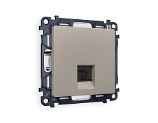 Комплект механизма компьютерной розетки AMBRELLA VOLT ALFA Серо-бежевый матовый RJ-45(8P8C) CAT6 с шторкой QUANT (AP3720, VM188) MA372010