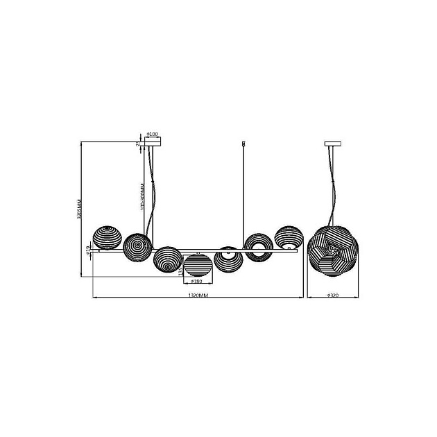 Подвесная люстра Maytoni Reels MOD268PL-07G фото 6