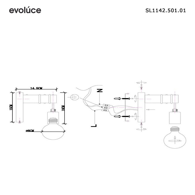Бра Evoluce Bagetti SL1142.501.01 изображение 2 Бра Evoluce Bagetti SL1142.501.01 Фото № 2