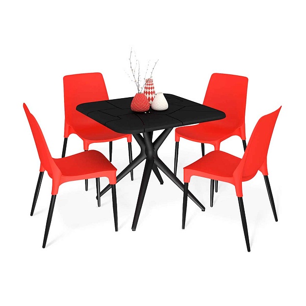 Обеденная группа Sheffilton SHT-DS208 черный/красный 6772367501 Фото № 1
