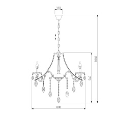 Подвесная люстра Eurosvet Veletta 10108/8 белый/прозрачный хрусталь Strotskis 1