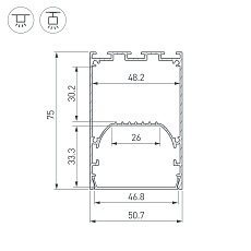 Профиль Arlight Line-S-5075-2500 Black 041848 1