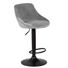 Стул барный DOBRIN LOGAN BLACK (серый велюр (MJ9-75)) 5007_BlackBase-LM LOGAN BLACK 3