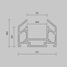 Профиль для монтажа Exility mini в натяжной ПВХ потолок Maytoni Technical TRAM034MP-212S 2