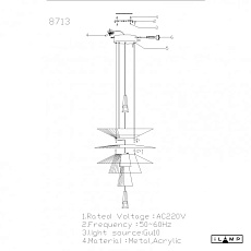 Подвесной светильник iLamp Lotus 8713P/S MGL 1