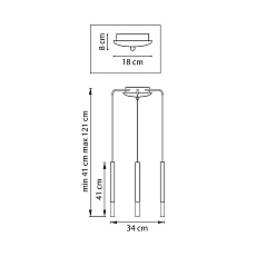 Комплект с подвесной люстрой Lightstar Tubo (574713+747133 (3шт) L3T747133 1