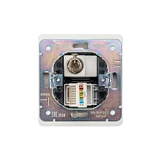 Розетка ROUND компьютерная RJ45 кат6 + TV с/у перламутр KRANZ KR-78-0722-1 5