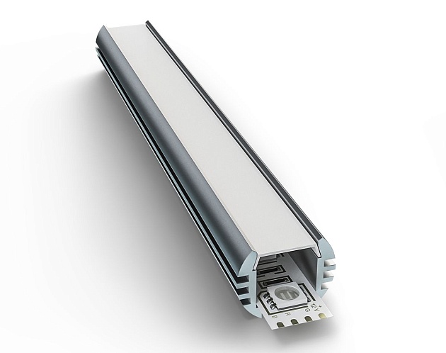 Профиль круглый универсальный с рассеивателем серебро 1м. Apeyron 08-17 Фото № 1