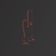 Стеновой профиль Flexy с теневым зазором для натяжных потолков 8244  EURO 01 9005 1